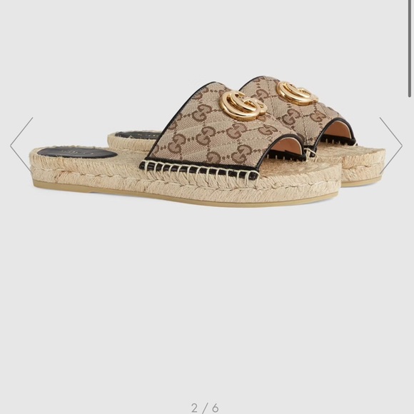Women's gucci matelassé canvas espadrille sandal - Picture 6 of 8